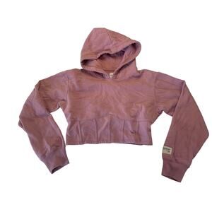 Social Tourist Dusty Rose Pink Cropped Hoodie Sweatshirt - Size Women's Medium